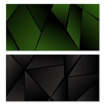 Abstract polygonal pattern. Set of two dark gradient polygonal backgrounds... Stock Illustration
