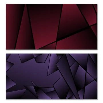 Abstract polygonal pattern. Set of two dark gradient polygonal backgrounds... イラスト素材