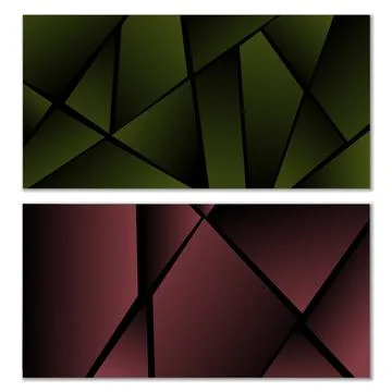 Abstract polygonal pattern. Set of two dark gradient polygonal backgrounds... イラスト素材