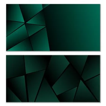 Abstract polygonal pattern. Set of two dark gradient polygonal backgrounds... Illustrazione stock