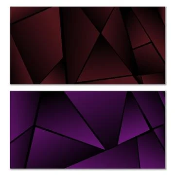 Abstract polygonal pattern. Set of two dark gradient polygonal backgrounds... イラスト素材