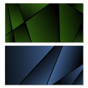 Abstract polygonal pattern. Set of two dark gradient polygonal backgrounds... 스톡 일러스트