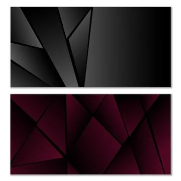 Abstract polygonal pattern. Set of two dark gradient polygonal backgrounds... Illustrazione stock