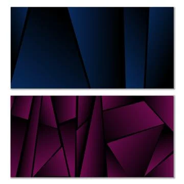 Abstract polygonal pattern. Set of two dark gradient polygonal backgrounds... 스톡 일러스트