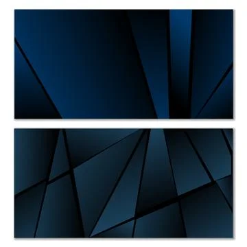 Abstract polygonal pattern. Set of two dark gradient polygonal backgrounds... 스톡 일러스트