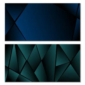 Abstract polygonal pattern. Set of two dark gradient polygonal backgrounds... Stock Illustration