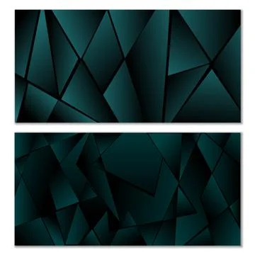 Abstract polygonal pattern. Set of two dark gradient polygonal backgrounds... 스톡 일러스트