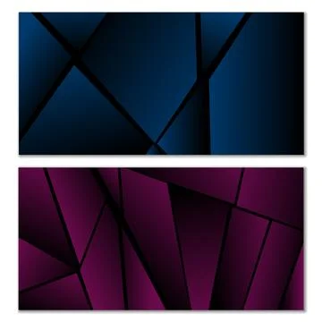 Abstract polygonal pattern. Set of two dark gradient polygonal backgrounds... イラスト素材