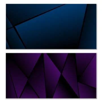 Abstract polygonal pattern. Set of two dark gradient polygonal backgrounds... Stock Illustration