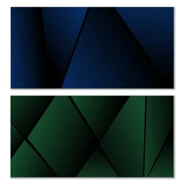 Abstract polygonal pattern. Set of two dark gradient polygonal backgrounds... 스톡 일러스트