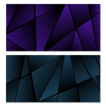 Abstract polygonal pattern. Set of two dark gradient polygonal backgrounds... 스톡 일러스트