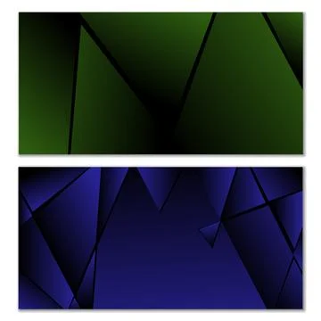 Abstract polygonal pattern. Set of two dark gradient polygonal backgrounds... Illustrazione stock