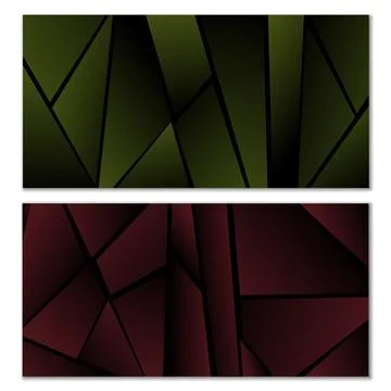 Abstract polygonal pattern. Set of two dark gradient polygonal backgrounds... 스톡 일러스트
