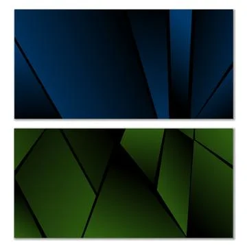 Abstract polygonal pattern. Set of two dark gradient polygonal backgrounds... Illustrazione stock