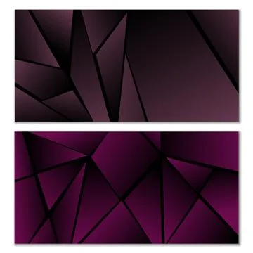 Abstract polygonal pattern. Set of two dark gradient polygonal backgrounds... Illustrazione stock
