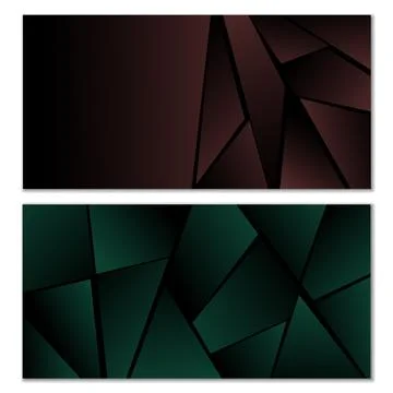 Abstract polygonal pattern. Set of two dark gradient polygonal backgrounds... Stock Illustration