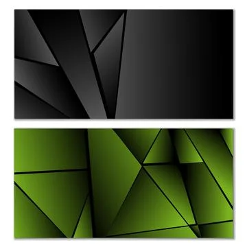 Abstract polygonal pattern. Set of two dark gradient polygonal backgrounds... Stock Illustration