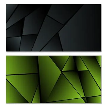 Abstract polygonal pattern. Set of two dark gradient polygonal backgrounds... Stock Illustration