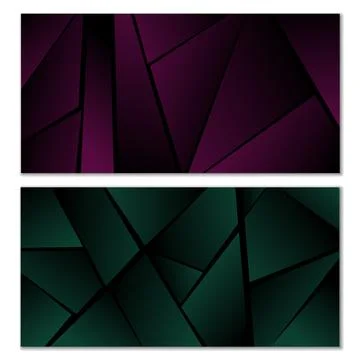 Abstract polygonal pattern. Set of two dark gradient polygonal backgrounds... イラスト素材