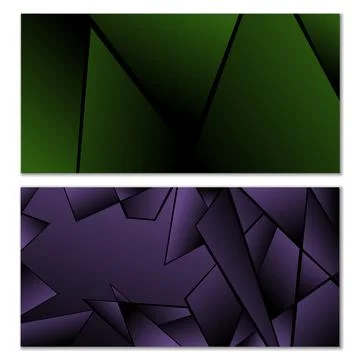 Abstract polygonal pattern. Set of two dark gradient polygonal backgrounds... Stock Illustration