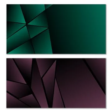 Abstract polygonal pattern. Set of two dark gradient polygonal backgrounds... 스톡 일러스트