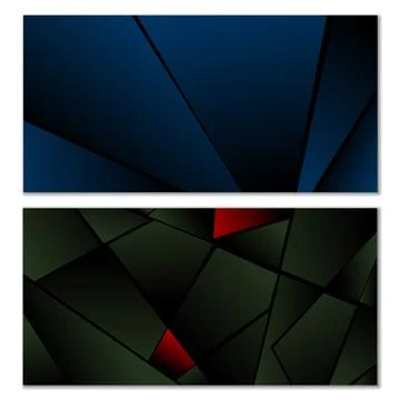 Abstract polygonal pattern. Set of two dark gradient polygonal backgrounds... 스톡 일러스트