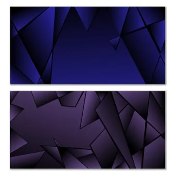 Abstract polygonal pattern. Set of two dark gradient polygonal backgrounds... 스톡 일러스트