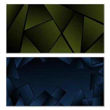 Abstract polygonal pattern. Set of two dark gradient polygonal backgrounds... 스톡 일러스트
