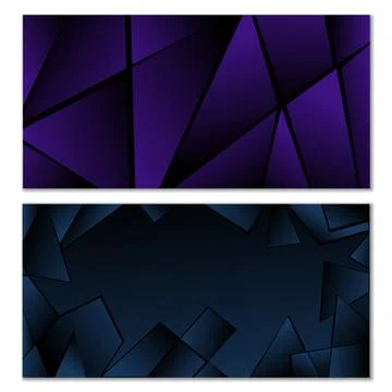 Abstract polygonal pattern. Set of two dark gradient polygonal backgrounds... 스톡 일러스트