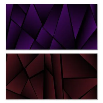 Abstract polygonal pattern. Set of two dark gradient polygonal backgrounds... 스톡 일러스트