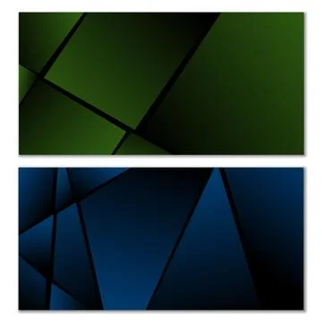 Abstract polygonal pattern. Set of two dark gradient polygonal backgrounds... Stock Illustration