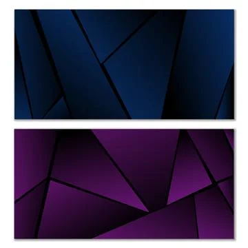 Abstract polygonal pattern. Set of two dark gradient polygonal backgrounds... 스톡 일러스트
