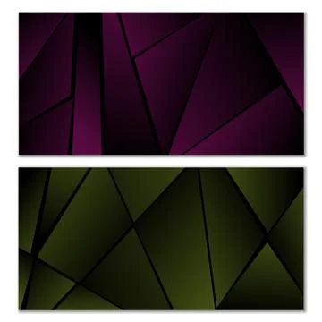 Abstract polygonal pattern. Set of two dark gradient polygonal backgrounds... Stock Illustration