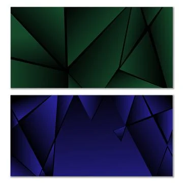 Abstract polygonal pattern. Set of two dark gradient polygonal backgrounds... Stock Illustration