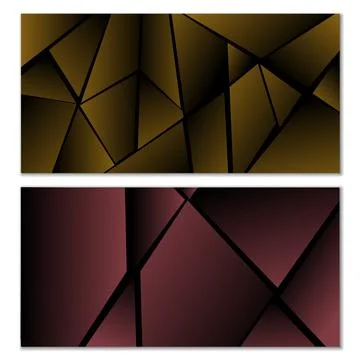 Abstract polygonal pattern. Set of two dark gradient polygonal backgrounds... イラスト素材