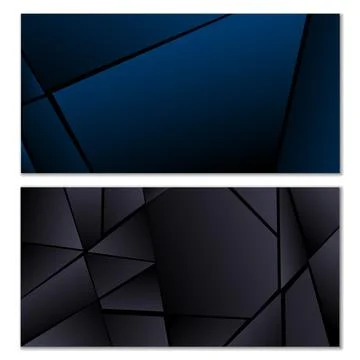Abstract polygonal pattern. Set of two dark gradient polygonal backgrounds... Stock Illustration