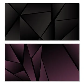 Abstract polygonal pattern. Set of two dark gradient polygonal backgrounds... Illustrazione stock
