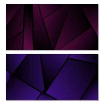 Abstract polygonal pattern. Set of two dark gradient polygonal backgrounds... 库存插图