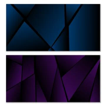 Abstract polygonal pattern. Set of two dark gradient polygonal backgrounds... Stock Illustration