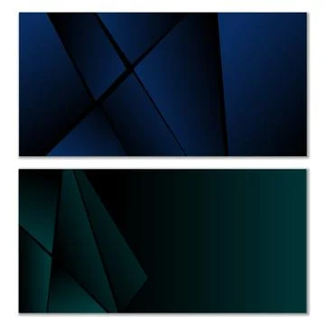 Abstract polygonal pattern. Set of two dark gradient polygonal backgrounds... Illustrazione stock