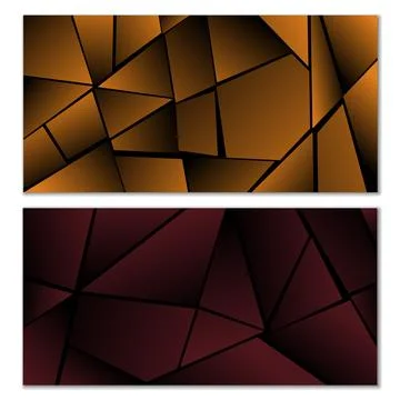 Abstract polygonal pattern. Set of two dark gradient polygonal backgrounds... 스톡 일러스트
