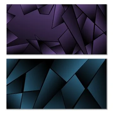 Abstract polygonal pattern. Set of two dark gradient polygonal backgrounds... 스톡 일러스트