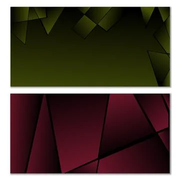 Abstract polygonal pattern. Set of two dark gradient polygonal backgrounds... Stock Illustration