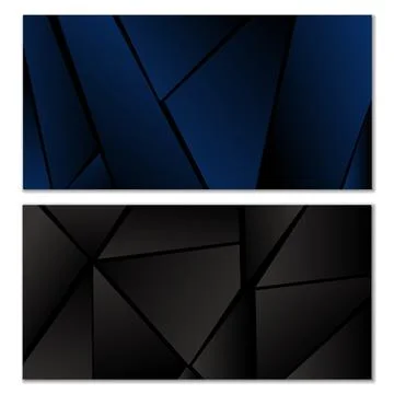 Abstract polygonal pattern. Set of two dark gradient polygonal backgrounds... Stock Illustration