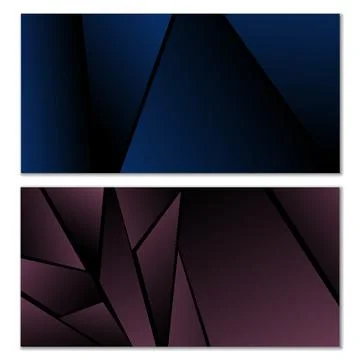 Abstract polygonal pattern. Set of two dark gradient polygonal backgrounds... Stock Illustration