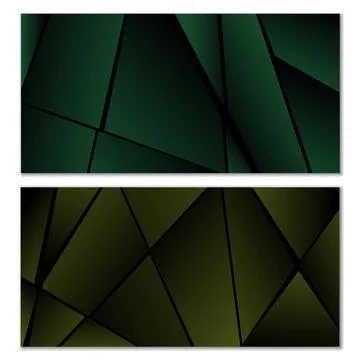 Abstract polygonal pattern. Set of two dark gradient polygonal backgrounds... 스톡 일러스트