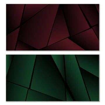 Abstract polygonal pattern. Set of two dark gradient polygonal backgrounds... イラスト素材