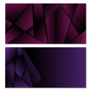 Abstract polygonal pattern. Set of two dark gradient polygonal backgrounds... Stock Illustration