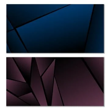 Abstract polygonal pattern. Set of two dark gradient polygonal backgrounds... 스톡 일러스트