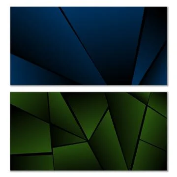 Abstract polygonal pattern. Set of two dark gradient polygonal backgrounds... Stock Illustration